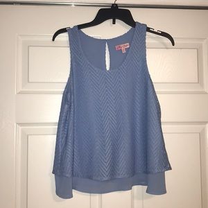 Sleeveless light blue tank top